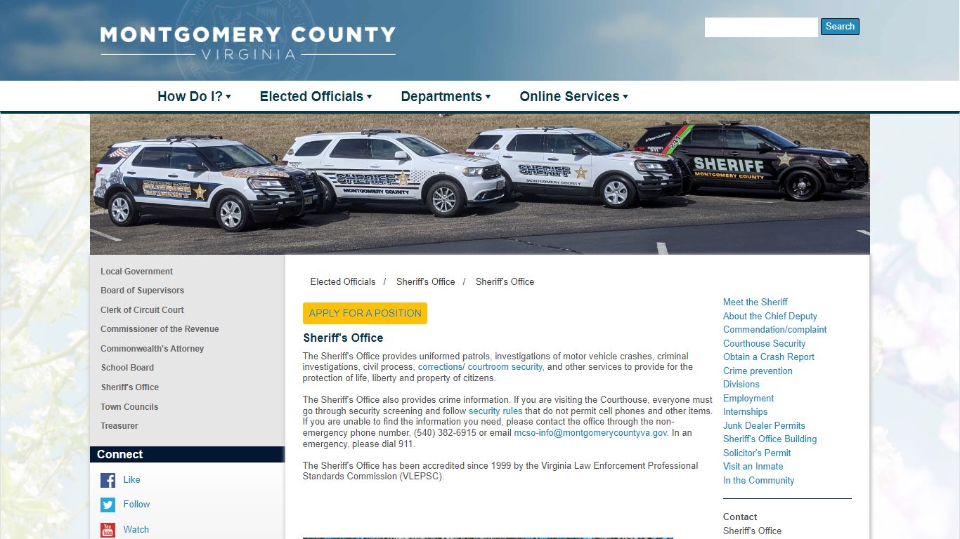 Sheriff's Office - MontVa Public Website: Production